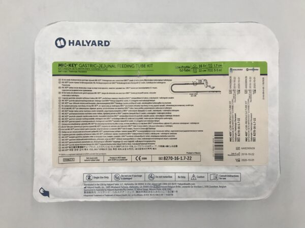 Halyard 8270-16-1.7-22 Mic-Key* Gastric-Jejunal Feeding Tube Kit Extension Sets with ENFit Connectors 16Fr (X)