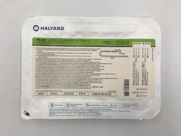 Halyard 8270-16-1.0-22 Mic-Key* Gastric-Jejunal Feeding Tube Kit Extension Sets with ENFit Connectors 16Fr (X)
