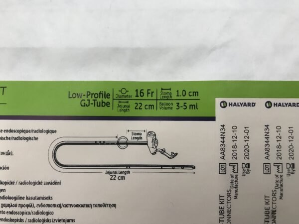 Halyard 8270-16-1.0-22 Mic-Key* Gastric-Jejunal Feeding Tube Kit Extension Sets with ENFit Connectors 16Fr (X)