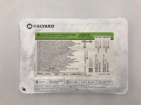 Halyard 8140-24-2.5 Mic-Key* Gastrostomy Feeding Tube Extension Sets with ENFit Connectors Low-Profile G-Tube 24Fr (X)