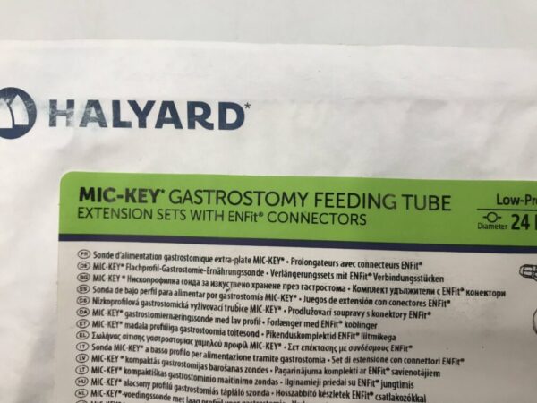 Halyard 8140-24-2.5 Mic-Key* Gastrostomy Feeding Tube Extension Sets with ENFit Connectors Low-Profile G-Tube 24Fr (X)