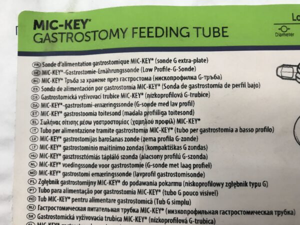 Halyard 0120-18-1.5 Mic-Key* Gastrostomy Feeding Tube Low-Profile G-Tube 18Fr (X)