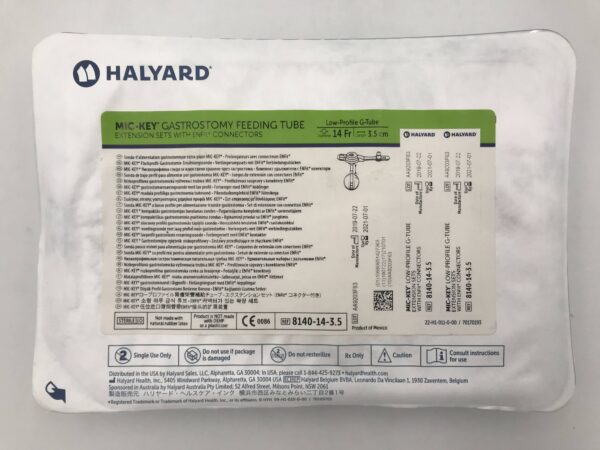 Halyard 8140-14-3.5 Mic-Key* Gastrostomy Feeding Tube Extension Sets with ENFit Connectors Low-Profile G-Tube 14Fr (X)