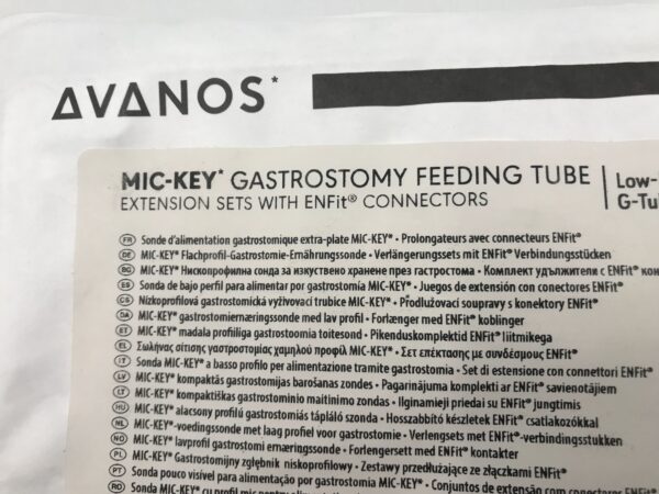 AVANOS 8140-18-5.0 Mic-Key* Gastrostomy Feeding Tube Extension Sets With Enfit Connectors, 18Fr x 5.0cm (X)