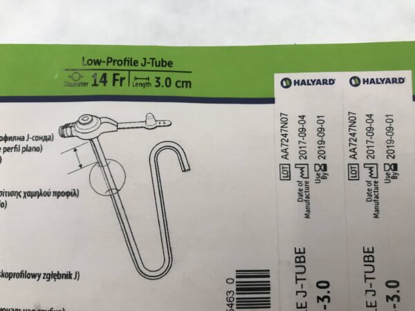 Halyard 0230-14-3.0 Mic-Key Jejunal Feeding Tube Low-Profile J-Tube 14Fr (X)