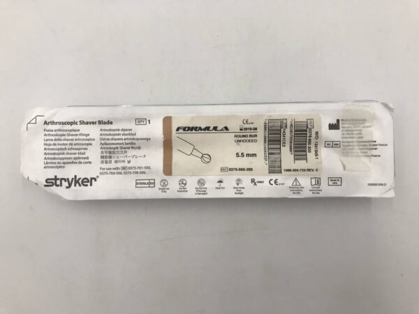Stryker 0375-950-200 Formula Arthroscopic Shaver Blade Round Bur Unhooded 5.5mm (X)