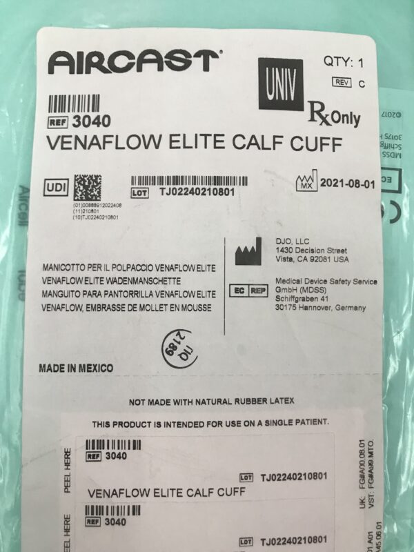 Djo 3040 Aircast Venaflow Elite Calf Cuff UNIV Pair
