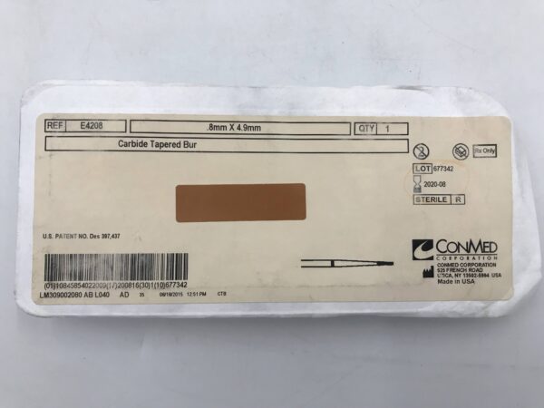 Conmed E4208 Carbide Tapered Bur .8mm x 4.9mm (X)