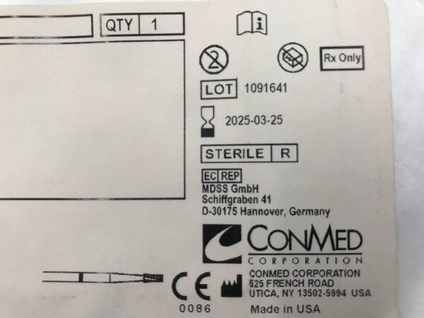 Conmed 5091-213 Micro Tapered Fissure Bur Medium 2.1 x 4.9mm