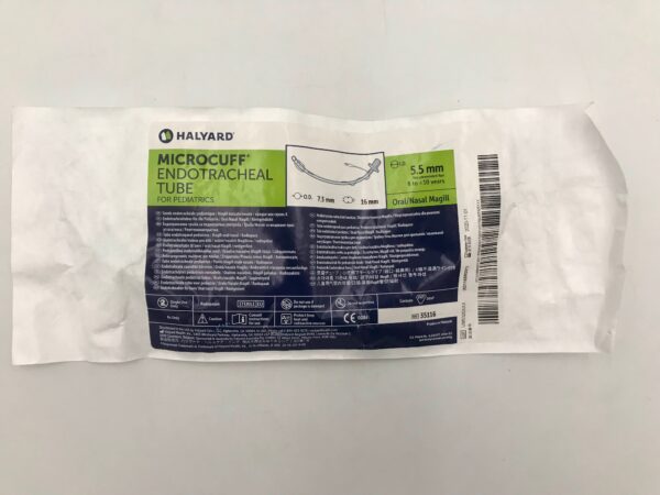 HALYARD 35116 Microcuff Endotracheal tube for Pediatrics Oral/Nasal Magill 5.5mm (X)