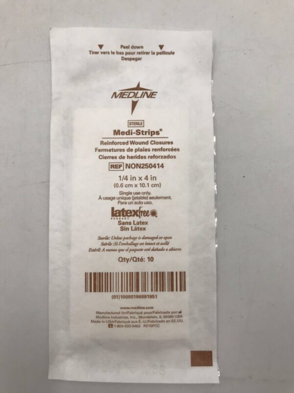 Medline NON250414 Curad Reinforced Wound Closures Breathable 1/4 x 4in (50/Box)