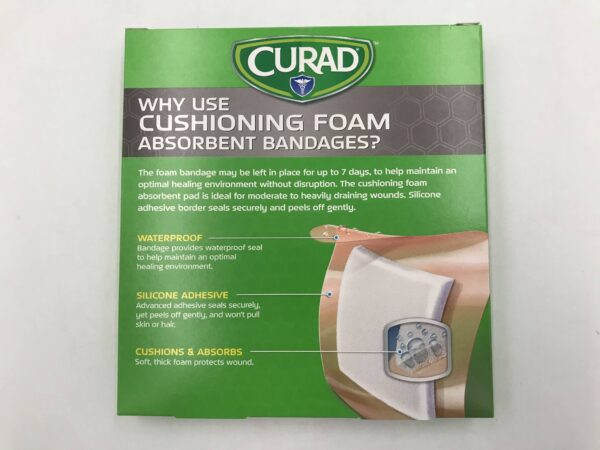 Medline CUR2044 Curad Cushioning Foam Absorbent Bandage 4 x 4in (3 Boxes with 3 Pads) (X)