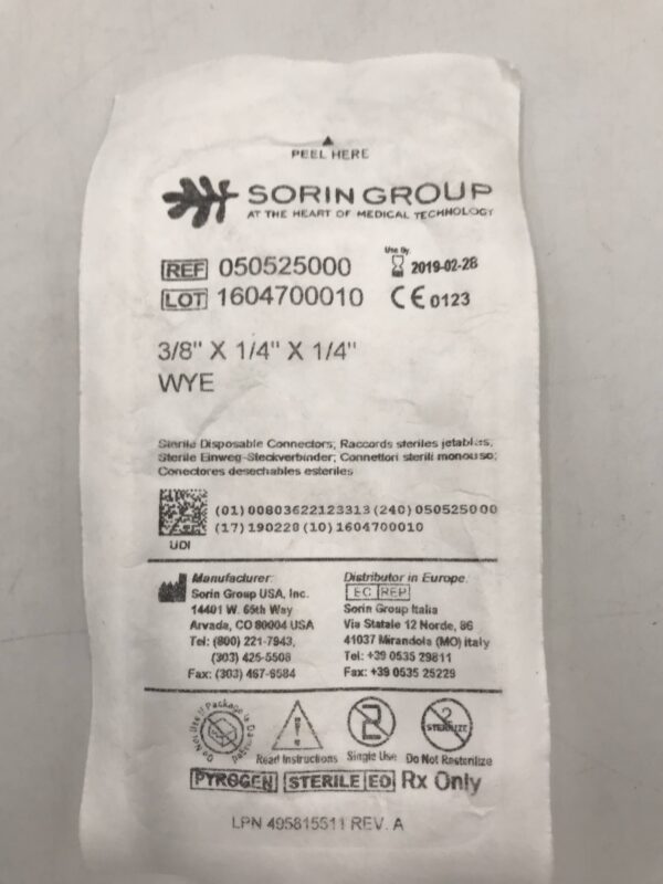 Sorin Group 050525000 WYE 3/8" x 1/4" x 1/4" (X)