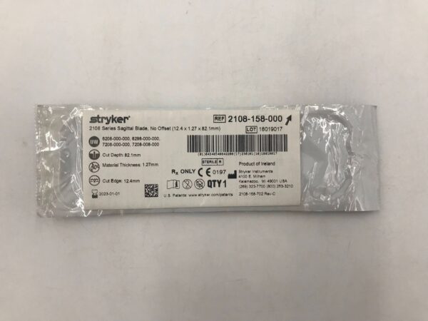 STRYKER 2108-158-000 Sagittal Blade 12.4 x 1.27 x 82.1mm (X)