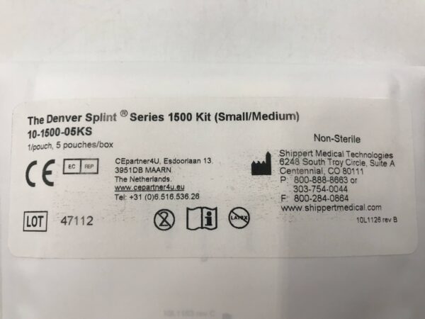 Shippert Medical Technologies 10-1500-05KS The Denver Splint Series 1500 kit (Small/Medium) (X)