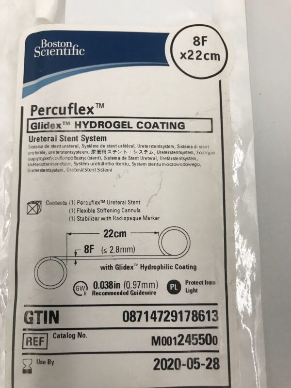 Boston Scientific 24550 Percuflex Glidex Hydrogel Coating Ureteral Stent System 8F x 22cm (X)