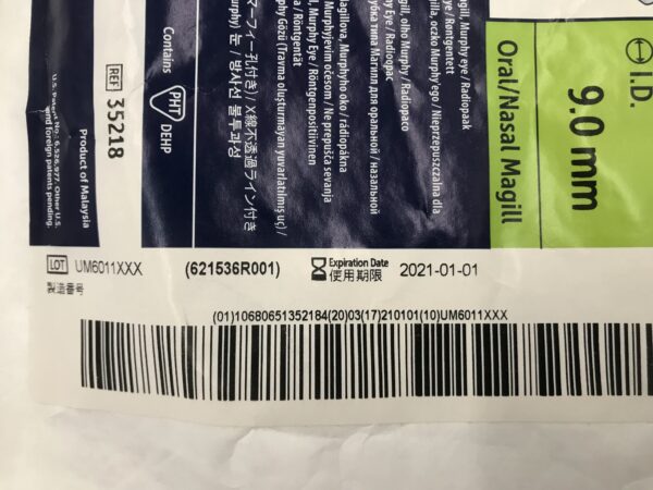 Halyard 35218 Microcuff Endotracheal Tube for Adults Oral/Nasal Magill O.D.=12.0mm I.D.=9.0mm (X)