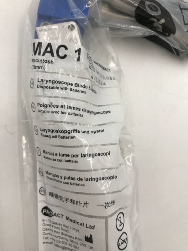 Proact MMCB90MAC1 laryngoscope Blade & Handle Mac 1 Macintosh 75mm (X)