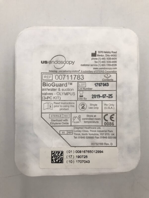 Us Endoscopy 00711783 BioGuard Air/Water & Suction Valves (X)