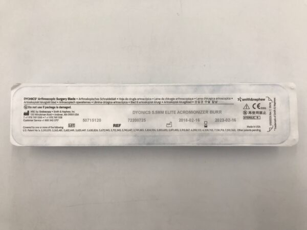 Smith & Nephew 72200725 Dyonics Arthroscopic Surgery Blade 5.5mm Elite Acromionizer Burr (X)