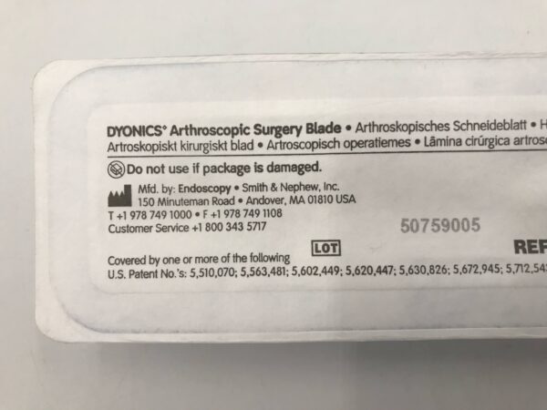 Smith & Nephew 7210980 Dyonics Arthroscopic Surgery Blade 3.5mm Curved Concave Full Radius Blade