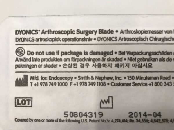 Smith & Nephew 7210980 Dyonics Arthroscopic Surgery Blade 3.5mm Curved Concave Full Radius (X)