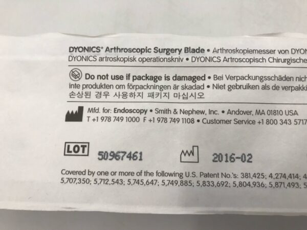 Smith & Nephew 72200082 Dyonics Arthroscopic Surgery Blade  5.5mm Abrader Burr 180mm Long (X)