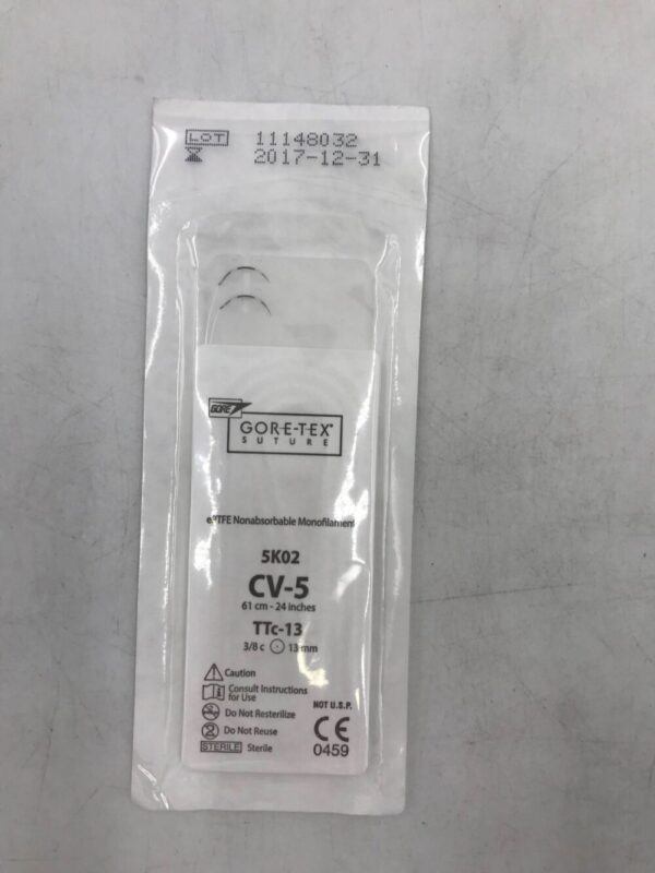Gore 5K02 Gore-Tex Suture ePTFE Nonabsorbable Monofilament CV-5 61cm TTc-13 13mm (X)