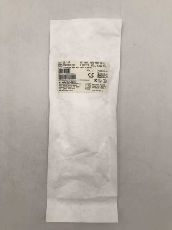 MicroAire ZB-147 SST Bur Wire Pass Drill 2 Flutes Med. 1.1mm DIA.
