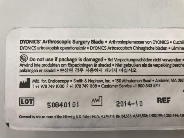 Smith & Nephew 7205309 Dyonics Arthroscopic Surgery Blade 4.5mm Cutter (X)