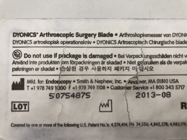 Smith & Nephew 7205326 Dyonics Arthroscopic Surgery Blade 4.0mm Acromionizer (X)