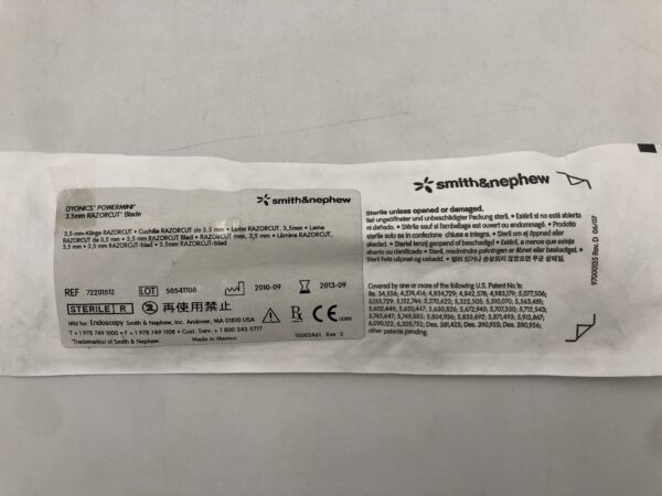 Smith & Nephew 72201512 Dyonics Powermini 3.5mm Razor Cut Blade (X)
