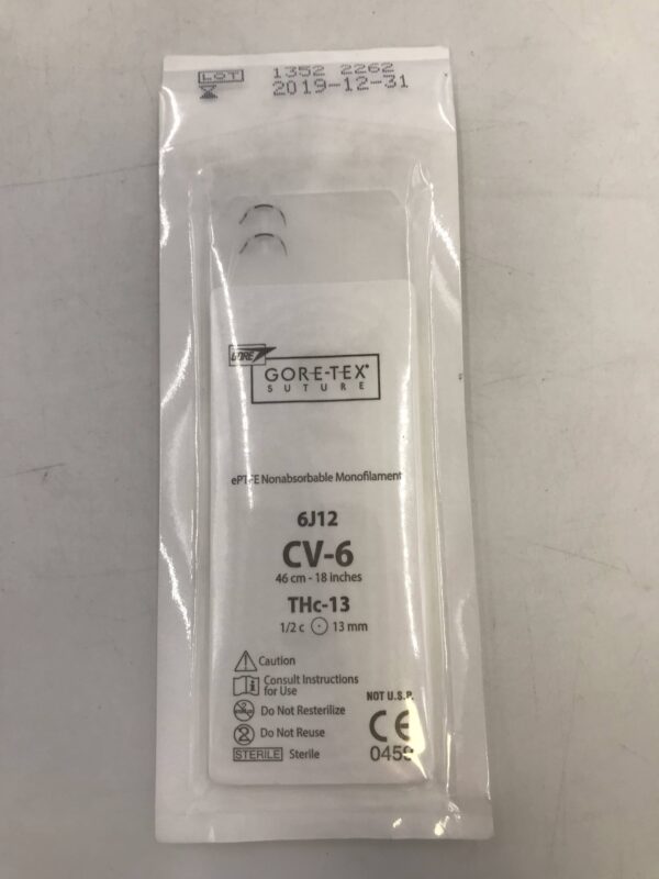 Gore 6J12 Gore-Tex Suture ePTFE Nonabsorbable Monofilament CV-6 46cm THc-13 13mm (X)