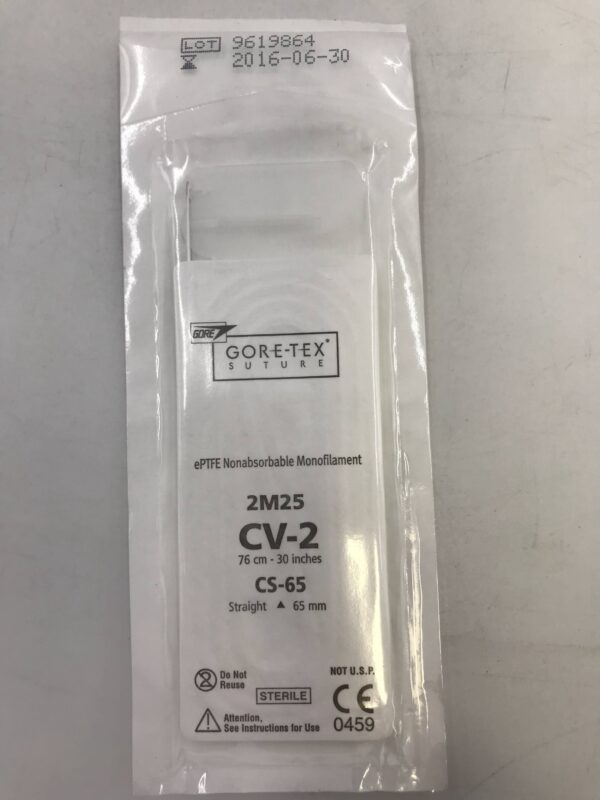 Gore 2M25 Gore-Tex Suture ePTFE Nonabsorbable Monofilament CV-2 76cm CS-65 65mm (X)
