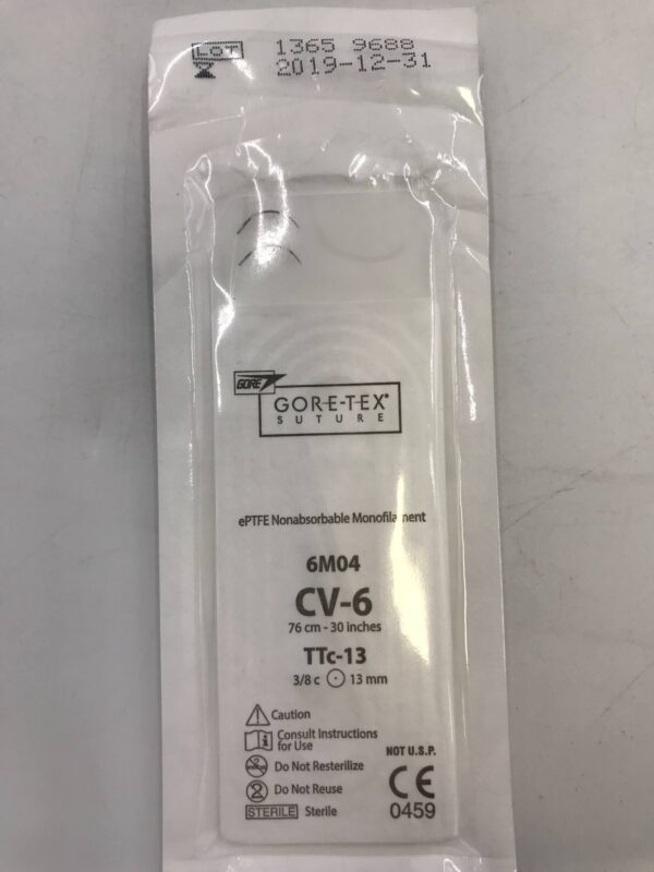Gore 6M04 Gore-Tex Suture ePTFE Nonabsorbable Monofilament CV-6 76cm TTc-13 13mm (X)