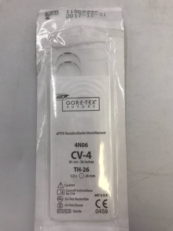 Gore 4N06 Gore-Tex Suture ePTFE Nonabsorbable Monofilament CV-4 36in TH-26 26mm (X)