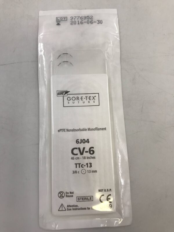Gore 6J04 Gore-Tex Suture ePTFE Nonabsorbable Monofilament CV-6 46in TTc-13 13mm (X)