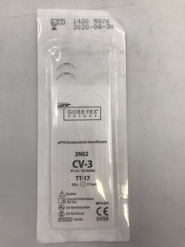 Gore 3N02 Gore-Tex Suture ePTFE Nonabsorbable Monofilament CV-3 36in TT-17 17mm (X)