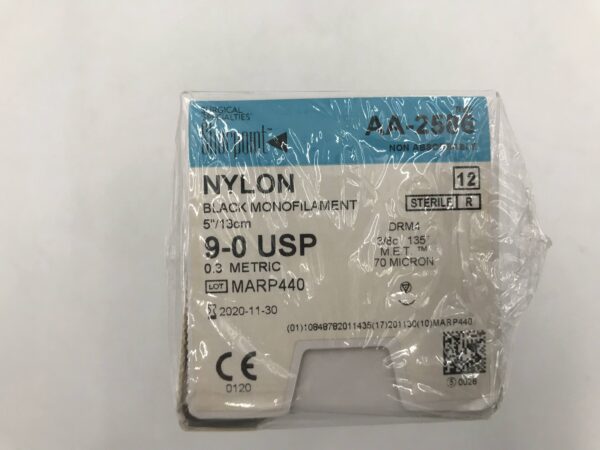 Surgical Specialties AA-2586 Sharpoint Micro Suture Nylon Black monofilament 5"/13cm 9-0 USP (12/Box) (X)