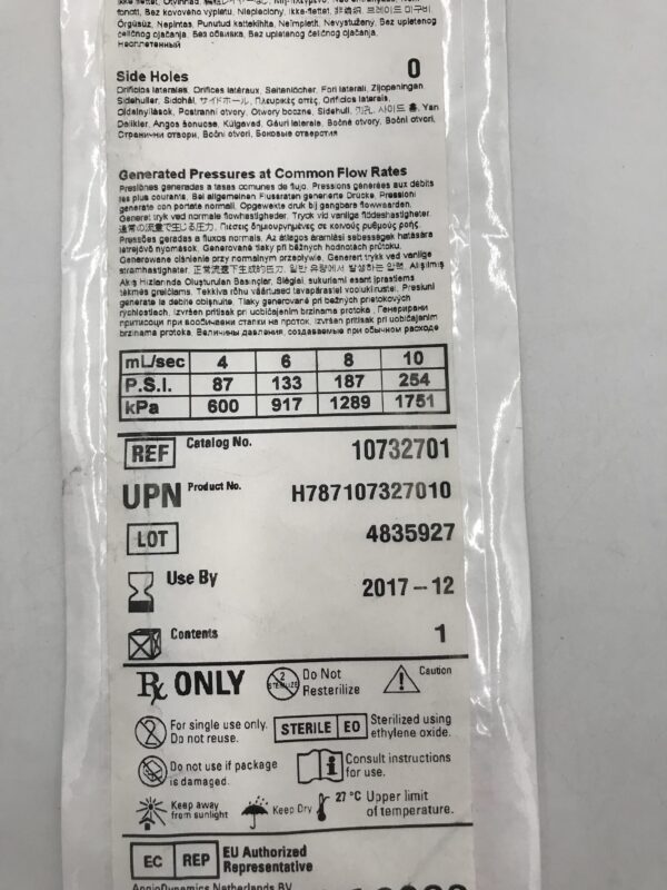 AngioDynamics 10732701 Soft-Vu Kumpe 5F x 65cm Angiographic Catheter (X)