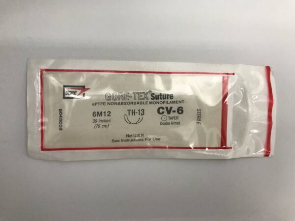 Gore 6M12 Gore-Tex Suture ePTFE Nonabsorbable Monofilament CV-6 76cm THc-13 13mm (X)