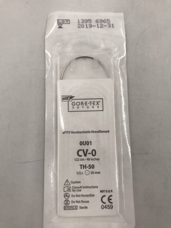 Gore 0U01 Gore-Tex Suture ePTFE Nonabsorbable Monofilament CV-0 122cm TH-50 50mm (X)