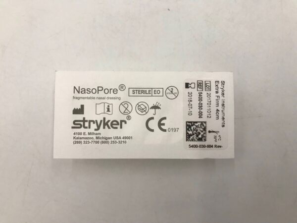 STRYKER 5400-030-004 NasoPore Fragmentable Nasal Dressing Extra Firm 4cm (X)
