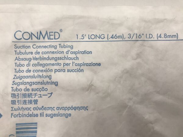 ConMed 0036470 Suction Connecting Tubing 1.5' Long 3/16" I.D. (X)