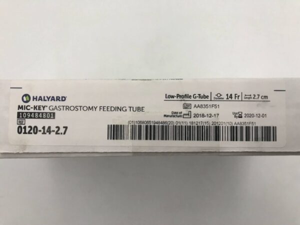 Halyard 0120-14-2.7 Mic-Key* Gastrostomy Feeding Tube Low-Profile G-Tube 14Fr x 2.7cm (X)