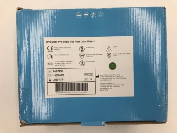 Flexicare 040-723U BriteBlade Pro Fiber Optic Metal Disposable Laryngoscope BladeMiller 3 (10/Box)