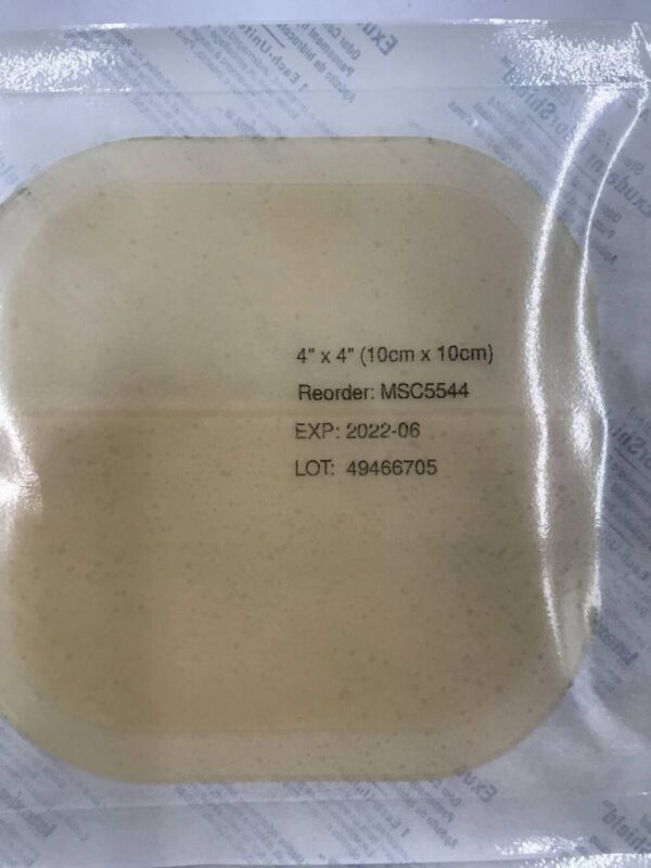 Medline MSC5544 Exuderm Odorshield Hydrocolloid Wound Dressing 4in x 4in (10/Box) (X)