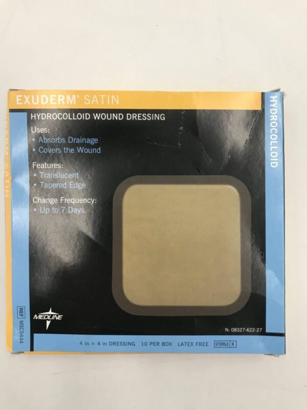 Medline MSC5444 Exuderm Satin Hydrocolloid Wound Dressing 4in x 4in (10/Box)