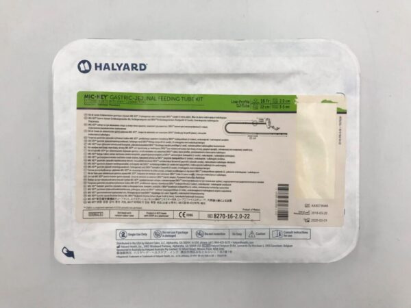 HALYARD 8270-16-2.0-22 Mic-Key Gastric-Jejunal Feeding Tube Kit, Extension Sets w/ Enfit Connectors Low-Profile GJ-Tube 16F (X)
