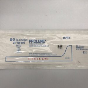 Ethicon 8767 Prolene Blue Monofilament Suture 8-0 24